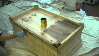 How To Stain Pine Furniture  Solvent based Stain [upl. by Anidam]