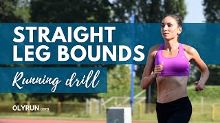 How to do Straight Leg Bounds Running Drill  OLYRUN [upl. by Kesley]