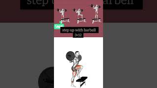 steps up with barbell  Body building workout youtubeshorts [upl. by Shwalb]