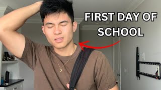 FIRST DAY OF SCHOOL GRWM  VLOG COLLEGE [upl. by Bysshe]