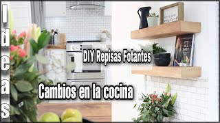 Makeover de la Cocina DIY repisas flotantes sin mucha herramienta Ideas para decorar en primavera🌸 [upl. by Drofhsa774]