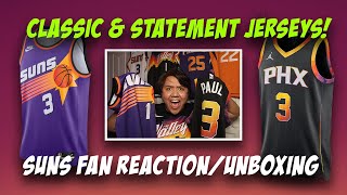 Suns NEW Classic amp Statement Jerseys SUNS FAN REACTIONUNBOXING PhoenixSuns NBA Nike [upl. by Ahsieker]