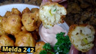 BAHAMIAN CONCHY CONCH FRITTERS  BAHAMIAN COOKING [upl. by Enirroc]