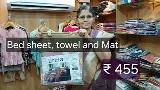 Affordable price of Bed Sheet towel and Mat in ₹ 455  UNIQUESAREES MADURAI [upl. by Llemrej348]