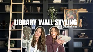 DIY IKEA BILLY BOOKCASE LIBRARY WALL Styling my BuiltIn Bookshelves with forthehome [upl. by Introk949]