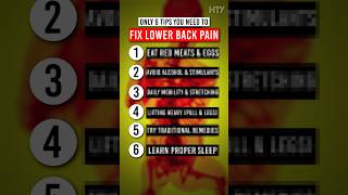 The Only 6 Tips You Need To Fix Lower Back Pain lowerbackpain [upl. by Brahear399]