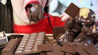 ASMR PROFITEROLES  POPULAR CHOCOLATE CANDY Eating CHEWY Eating Sounds No Talking [upl. by Burris]