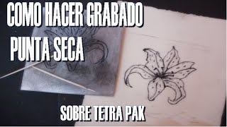 grabado punta seca  sobre tetra pak [upl. by Anaimad876]