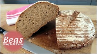 Roggenmischbrot Rezept  Brot backen  Mit Sauerteig selber machen [upl. by Noguchi]