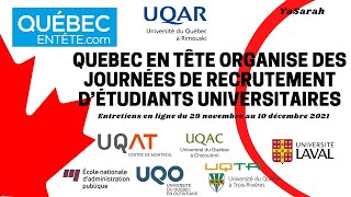 🇨🇦URGENT LE QUÉBEC ORGANISE DES JOURNÉES DE RECRUTEMENT DES ÉTUDIANTS UNIVERSITAIRES YaSarah [upl. by Nattie]