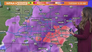 DFW Winter Storm Thunder sleet traveling across North Texas [upl. by Keever]