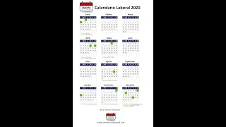 Calendario Laboral 2020  Días Festivos Nacionales para 2020 Todos los Puentes NO VAYAS A TRABAJAR [upl. by Ashjian]