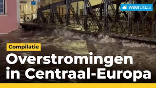 Overstromingen in CentraalEuropa door zware regenval  Compilatie Weerplaza [upl. by Cristoforo998]