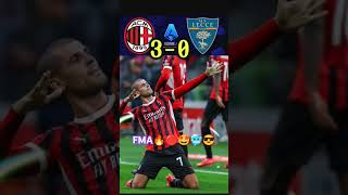 AC Milan vs Lecce 30 Highlights GoalsPulisic amp Morata Goal🔥😱shorts milan seriea footballtrend [upl. by Iznek]