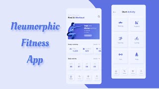 Neumorphic Fitness App  Flutter UI  Speed Code  Hit The Code [upl. by Torrey447]