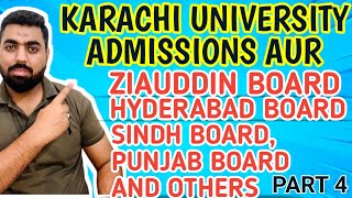 KARACHI UNIVERSITY ADMISSIONS AND ZIAUDDIN BOARD karachiuniversity universityofkarachi [upl. by Ynatterb]