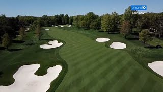 Drone flyover shows birdseye view of Muirfield Village Golf Club [upl. by Aicenev235]