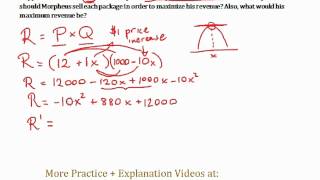 Revenue Maximizing 1  Optimization Word Problem Calculus  Quick Explanation [upl. by Reddin569]