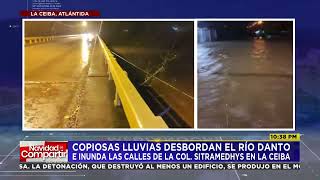 Fuertes lluvias desbordan el río Danto e inunda las calles de La Ceiba TormentaTropicalSARA [upl. by Ikkir858]