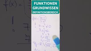 DEN DEFINITIONSBEREICH EINER FUNKTION BESTIMMEN mathematik abi funktion [upl. by Ylrebma823]