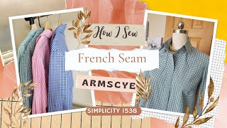 Sewing French Seam Armscye on a Shirt [upl. by Tommi952]