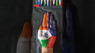 Indian Flag 🇮🇳 Painting 🖌️🎨 on hand ✋ trending flagpainting indianflag shorts [upl. by Normak]