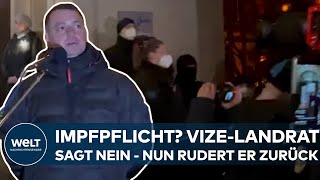 COVID Impfgegner in Bautzen jubeln VizeLandrat will Impfpflicht nicht umsetzen er rudert zurück [upl. by Areik36]