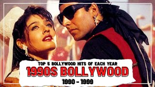 Top 5 Bollywood Hits Of Each Year 1990  1999 [upl. by Aerdnua]