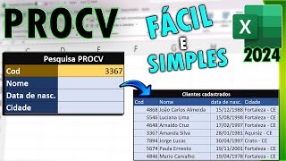 Como utilizar o PROCV no EXCEL 2024 [upl. by Ednalrim]