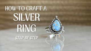 How to Make a Turquoise Ring  Silversmithing Tutorials [upl. by Mckay896]