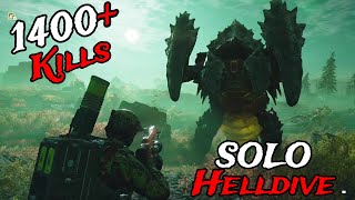 Helldivers 2  1400 Kills With Best Solo Build Helldive Difficulty [upl. by Koball]