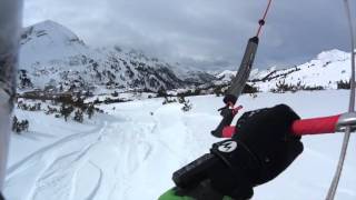 Snowkiting Obertauern Schneebericht 7 2 2016 [upl. by Zebulon809]