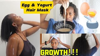 EGG amp YOGURT HAIR MASK FOR EXTREME HAIR GROWTH  My Hair wash routine after Braiding [upl. by Etnaled]