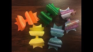 DIY How to make hair bows out of recycled plastic folders and Foam sheets [upl. by Ahcmis]