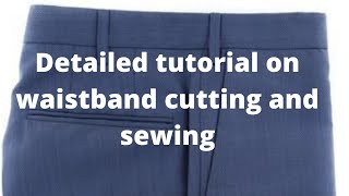 How to cut and sew waistband  Waistband tutorial  waistband cutting and sewing for beginners [upl. by Nallac]