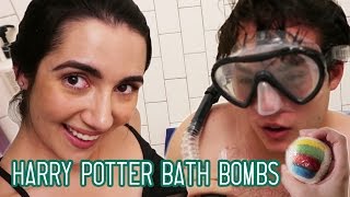 Trying Harry Potter Sorting Hat Bath Bombs • Saf amp Tyler [upl. by Pitts925]