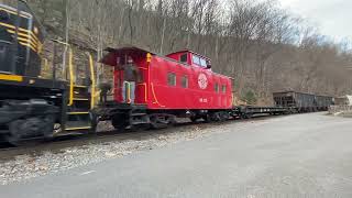 WMSR 1309 ex CampO 1309 backs freight cars down through Cumberland Narrows [upl. by Morlee433]