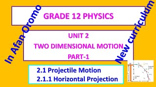 Grade 12 Physics Unit Two Dimensional Motion  part 1  Projectile Motion  Horizontal Projection [upl. by Rafaela]