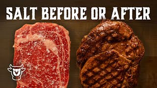 When To Salt A Steak  Right Before or After Cooking [upl. by Anura603]