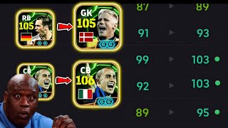 F Cannavaro 106  105 P Schmeichel  105 P Lahm Epic Best Training Guide 🥶  efootball 2025 [upl. by Eldnar]