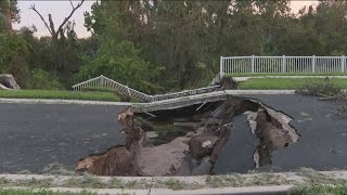 Massive sinkhole in Florida neighborhood families after Hurricane Milton [upl. by Alta]