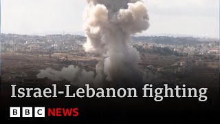 War in Lebanon tens of thousands flee north as 492 killed in Israeli airstrikes  BBC News [upl. by Ahsinaw]