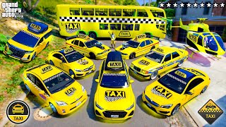 GTA 5  Stealing SECRET TAXI CARS with Franklin Real Life Cars 198 [upl. by Noxin]