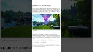 Fortnite OG is Coming Back [upl. by Annaet]