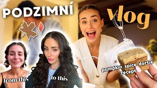 PRVNÍ PODZIMNÍ VLOG II recept na pumpkin spice dortík tutoriál na vlny rozbalování nového nábytku [upl. by Eiliak]