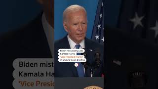 Joe Biden mistakenly calls Kamala Harris Trump  REUTERS [upl. by Markland]