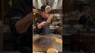 Hibachi Chef flipping rice trick ￼japanesefood [upl. by Letnoj]