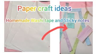 Paper craft ideas Homemade Washi tape and Sticky notes Craft ideas with paper [upl. by Goren]