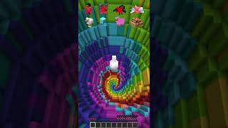 Rainbow Dropper vs Falling Mobs meme minecraft shorts [upl. by Monreal]