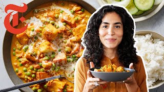 Simple One Skillet Mattar Paneer  Zainab Shah  NYT Cooking [upl. by Nalyr325]